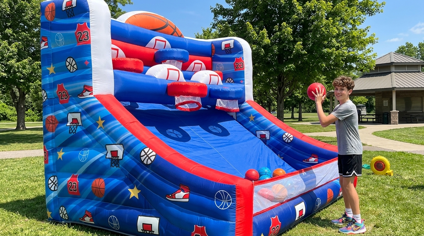 inflatable basketball hoop game
