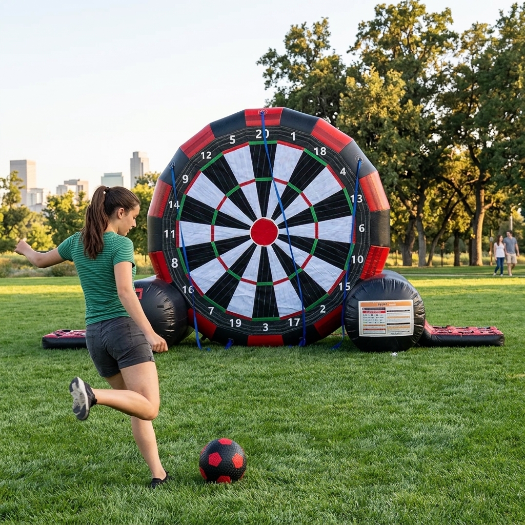 inflatable dart board soccer party game rental